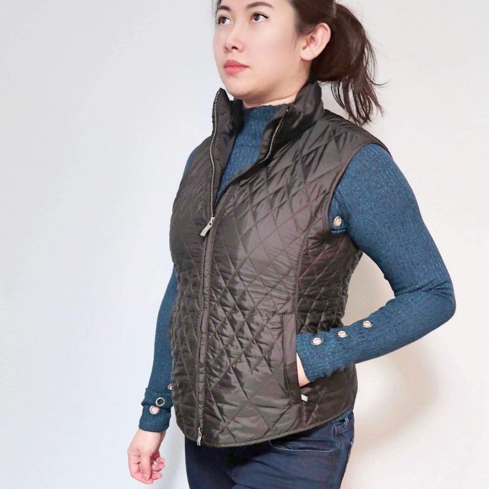 Talbots Black Quilted Vest Small